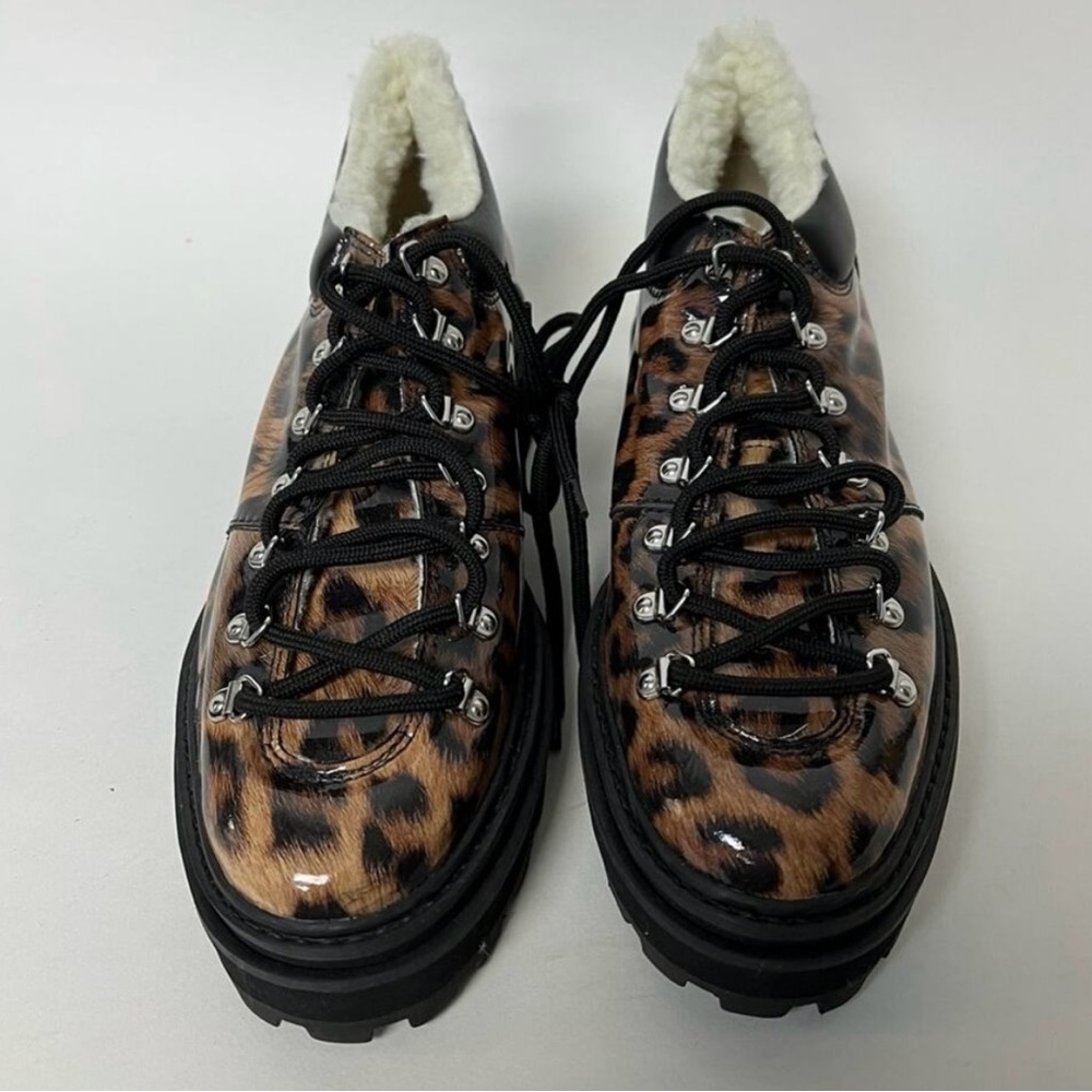 Schutz Leopard Print Women's Hiking Boots